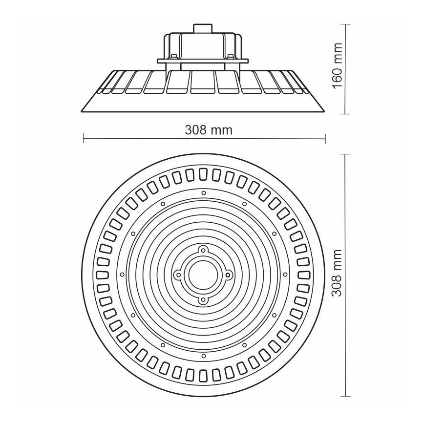 Lámpara industrial LED UFO HIGHBAY LED/150W/230V 5000K IP65