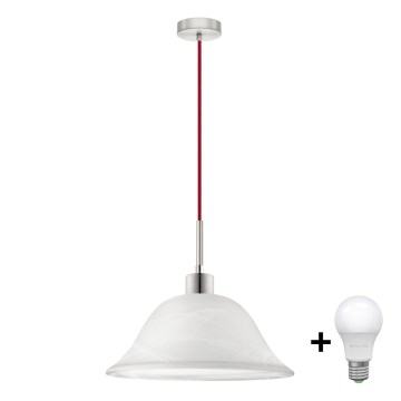 Lámpara LED colgante 1xE27/60W/230V blanco
