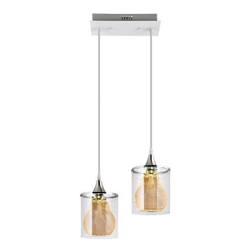 Lámpara LED colgante 2xLED/5W/230V blanco/transparente