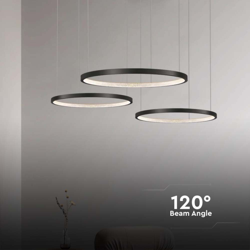 Lámpara LED colgante 3xLED/19W/230V 4000K negro