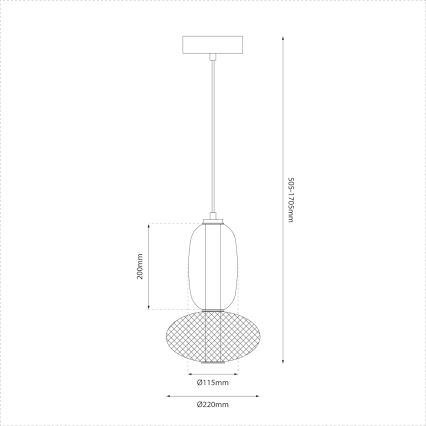 Lámpara LED colgante ARAME LED/15W/230V diá. 22 cm negro