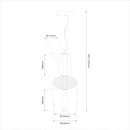 Lámpara LED colgante ARAME LED/23W/230V diá. 22 cm negro