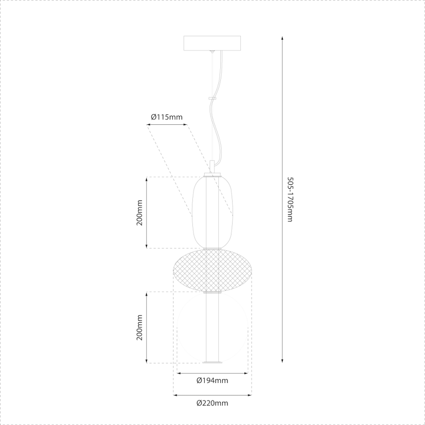 Lámpara LED colgante ARAME LED/23W/230V diá. 22 cm negro