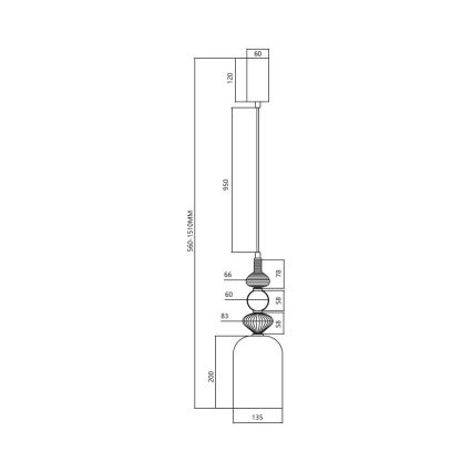 Lámpara LED colgante ARTE LED/12W/230V diá. 13 cm latón