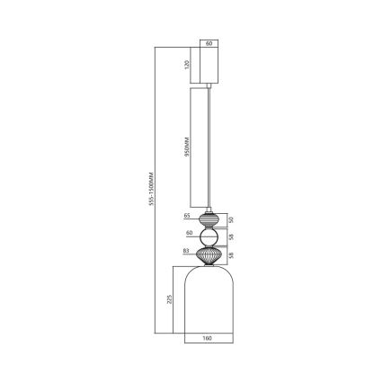 Lámpara LED colgante ARTE LED/12W/230V diá. 16 cm latón