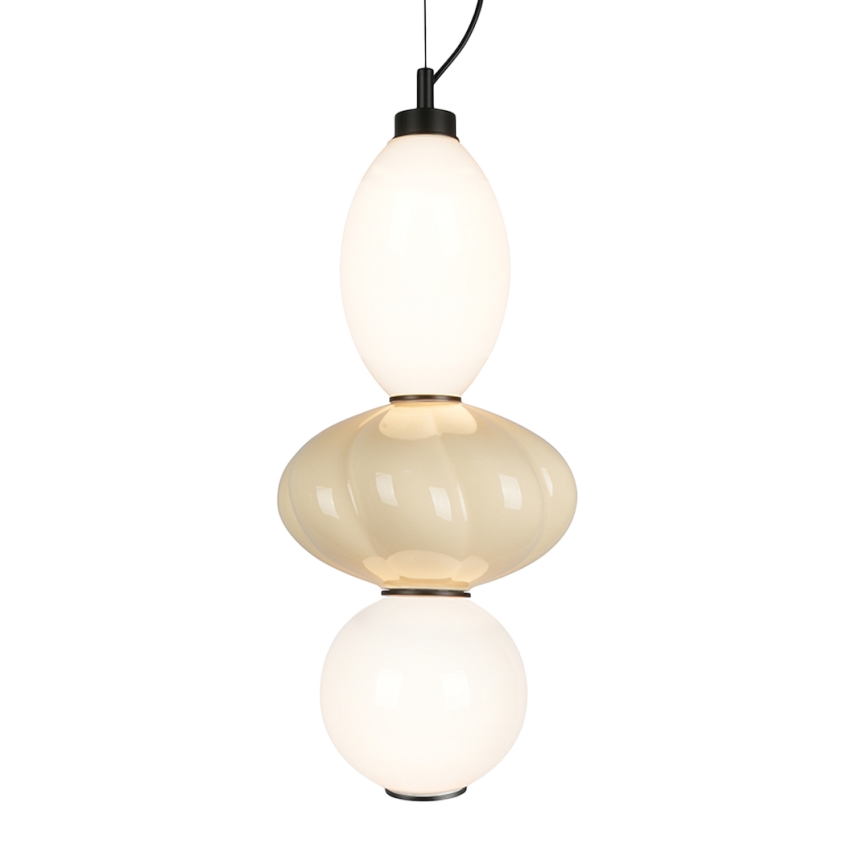 Lámpara LED colgante ASCOLI LED/18W/230V diá. 20 cm beige