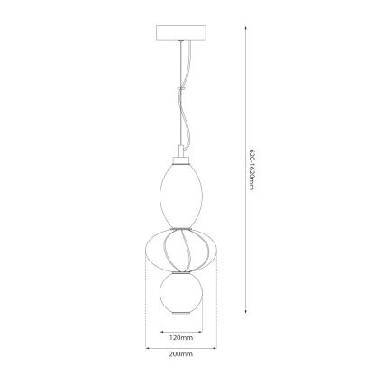 Lámpara LED colgante ASCOLI LED/18W/230V diá. 20 cm beige