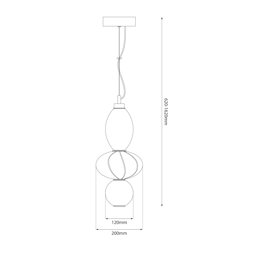Lámpara LED colgante ASCOLI LED/18W/230V diá. 20 cm beige