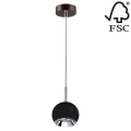 Lámpara LED colgante BALL WOOD 1xGU10/5W/230V - Certificado FSC