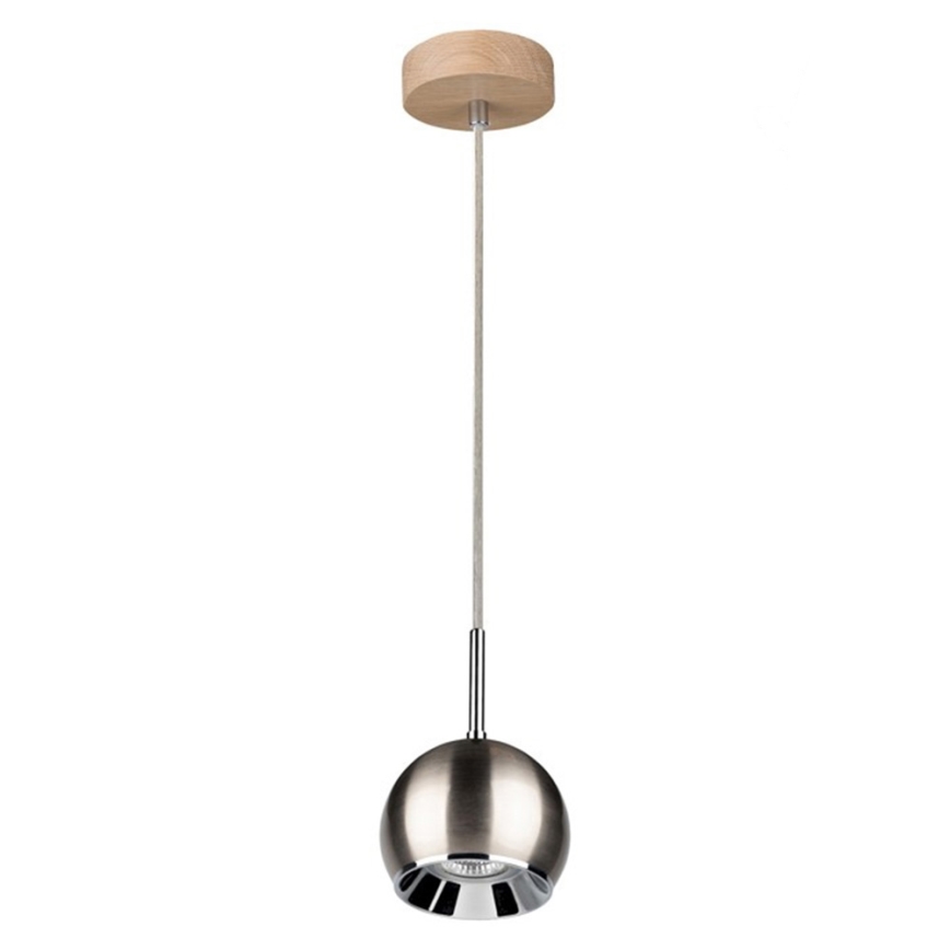 Lámpara LED colgante BALL WOOD 1xGU10/5W/230V roble mate - Certificado FSC