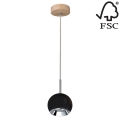 Lámpara LED colgante BALL WOOD 1xGU10/5W/230V roble mate – Certificado FSC