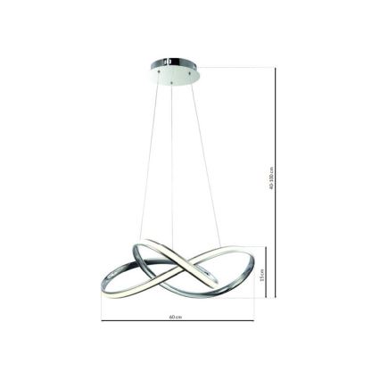 Lámpara LED colgante CAPPIO LED/36W/230V cromo brillante