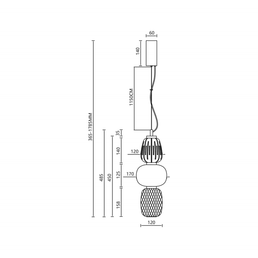 Lámpara LED colgante CARO LED/28W/230V cromo brillante