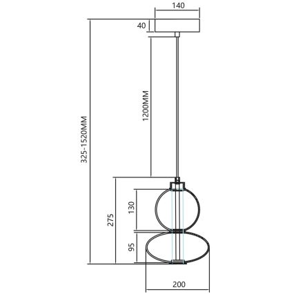 Lámpara LED colgante DAPHNE LED/12W/230V dorado