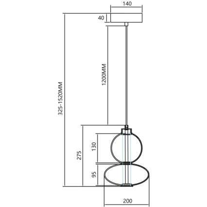 Lámpara LED colgante DAPHNE LED/12W/230V gris