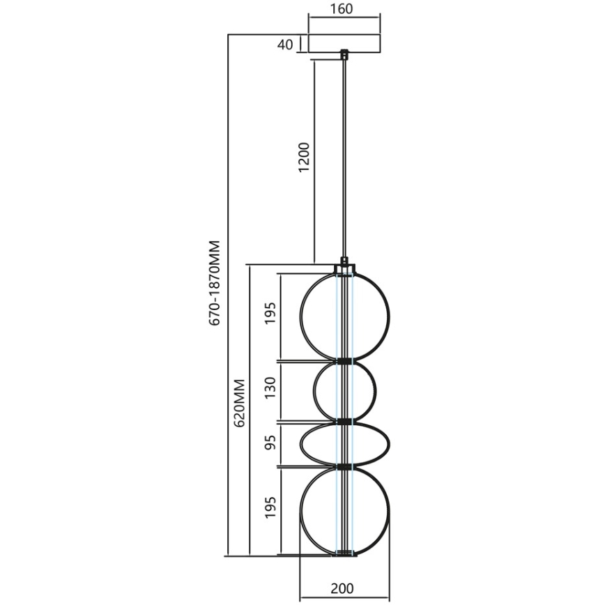 Lámpara LED colgante DAPHNE LED/36W/230V dorado