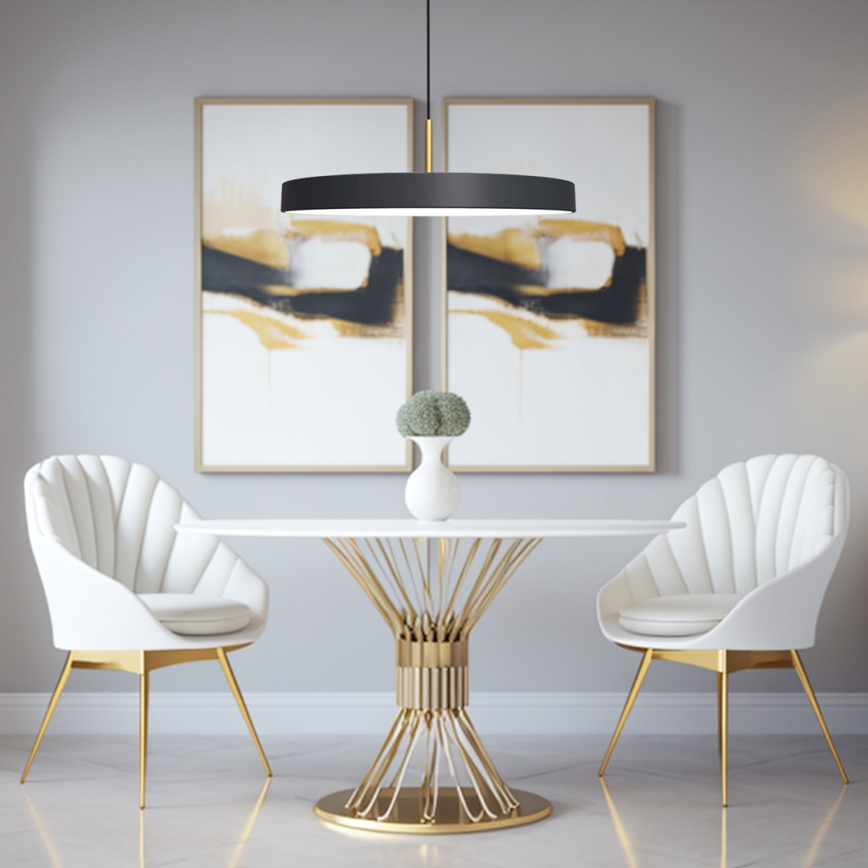 Lámpara LED colgante DISC LED/38W/230V diá. 45 cm negro