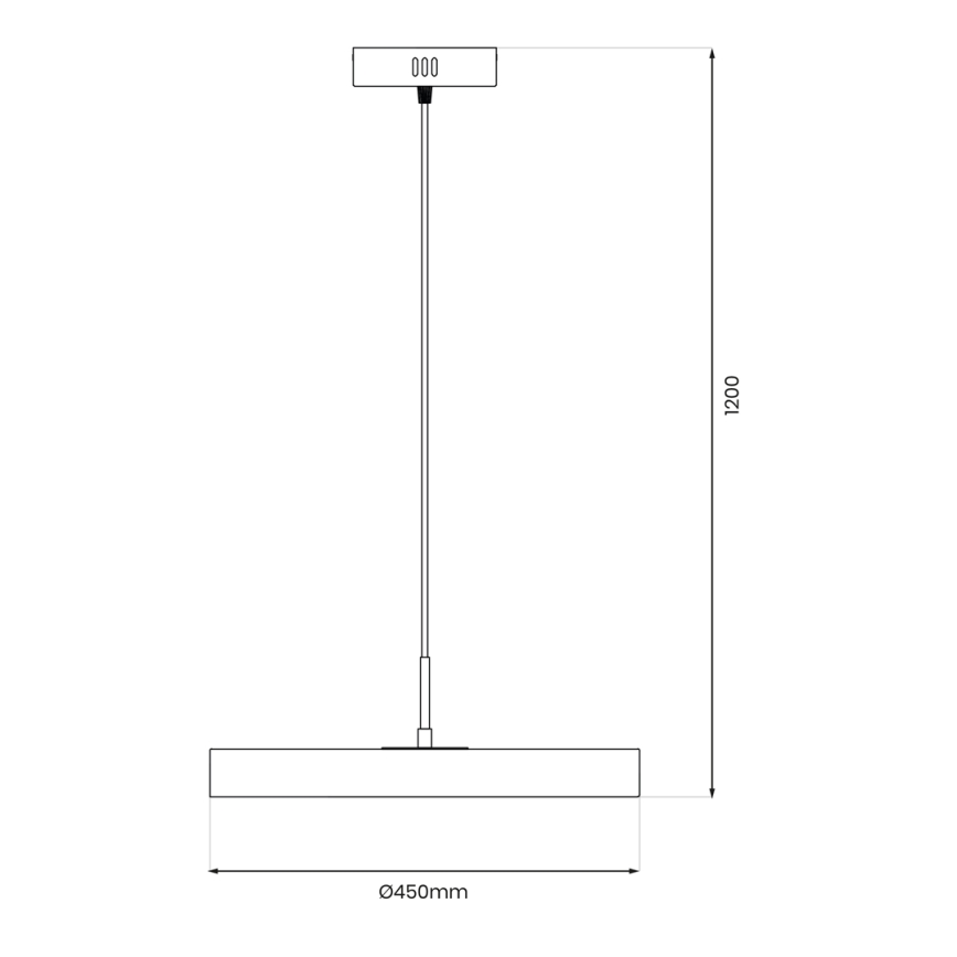 Lámpara LED colgante DISC LED/38W/230V diá. 45 cm negro