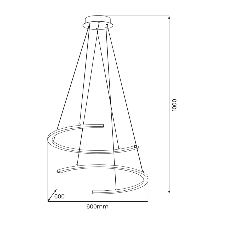Lámpara LED colgante DOUBLEMOON LED/30W/230V negro