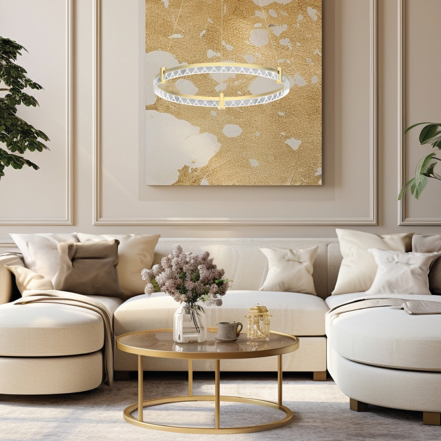 Lámpara LED colgante ELEGANCE LED/36W/230V diá. 60 cm dorado