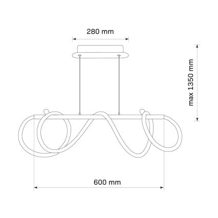 Lámpara LED colgante EMMA LED/38W/230V negro