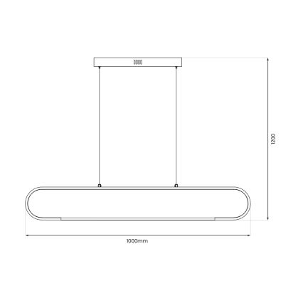 Lámpara LED colgante FRAME LED/42W/230V negro