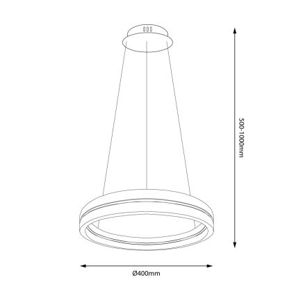 Lámpara LED colgante GRAVITY LED/36W/230V negro