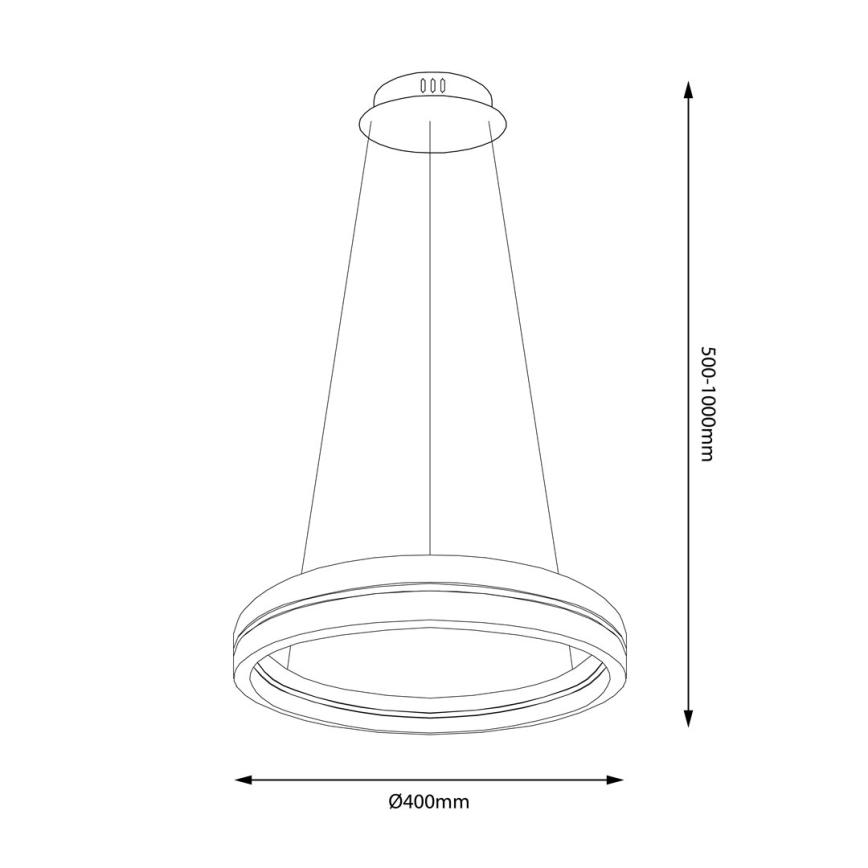 Lámpara LED colgante GRAVITY LED/36W/230V negro