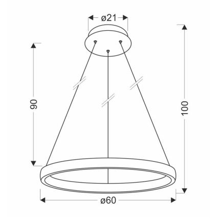 Lámpara LED colgante HASHIM LED/34W/230V diá. 60 cm cobre
