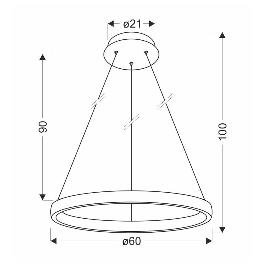 Lámpara LED colgante HASHIM LED/34W/230V diá. 60 cm cobre