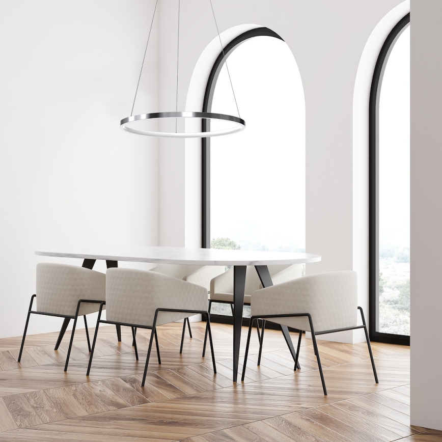 Lámpara LED colgante HOOP LED/27W/230V diá. 50 cm 4000K cromo brillante