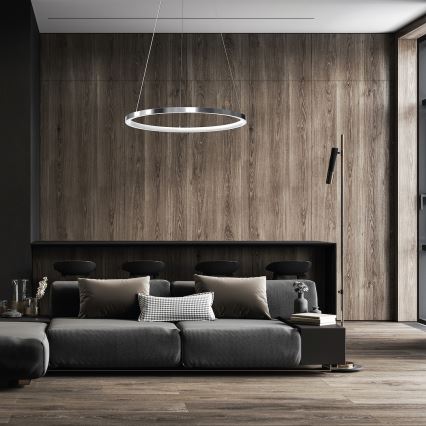 Lámpara LED colgante HOOP LED/27W/230V diá. 50 cm 4000K cromo brillante