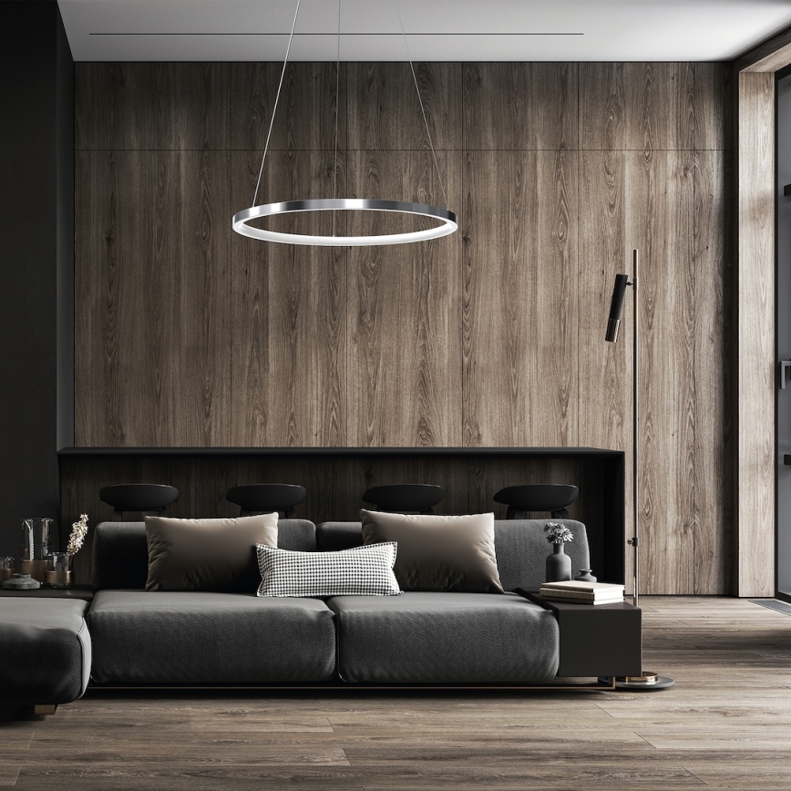 Lámpara LED colgante HOOP LED/27W/230V diá. 50 cm 4000K cromo brillante