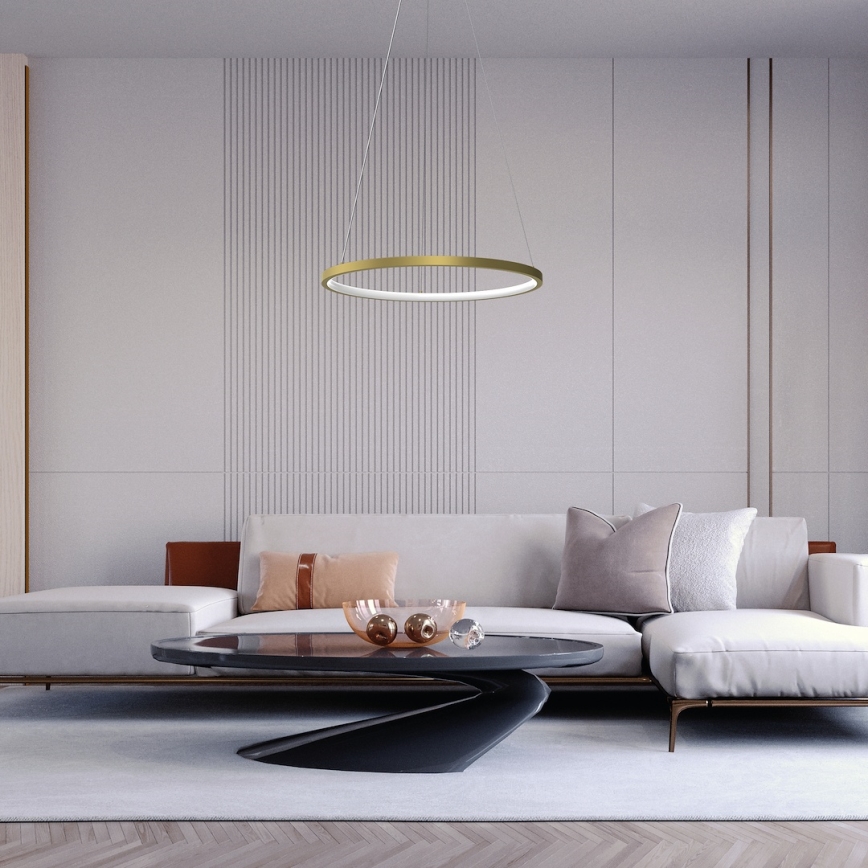 Lámpara LED colgante HOOP LED/27W/230V diá. 50 cm 4000K dorado