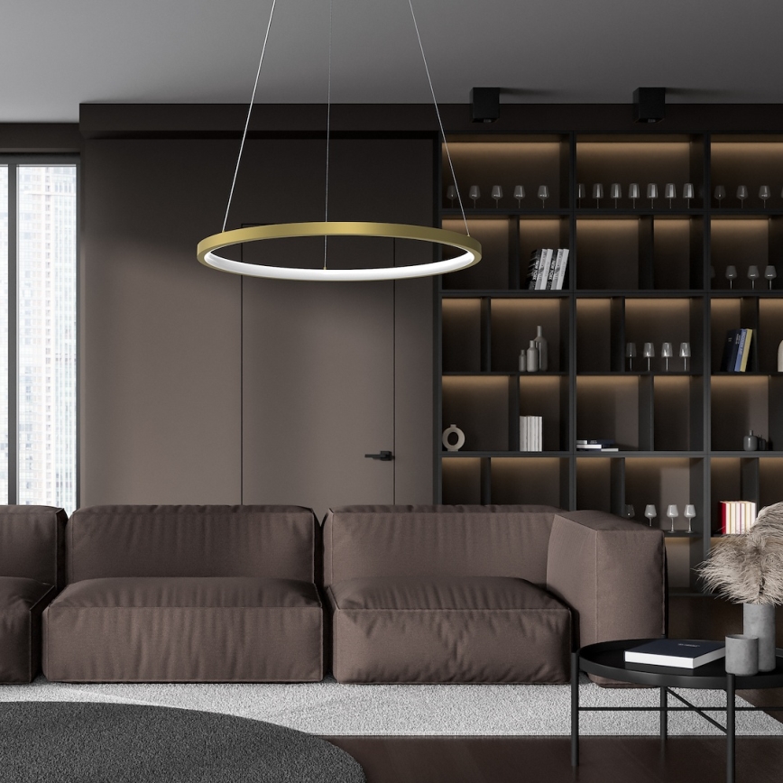 Lámpara LED colgante HOOP LED/27W/230V diá. 50 cm 4000K dorado