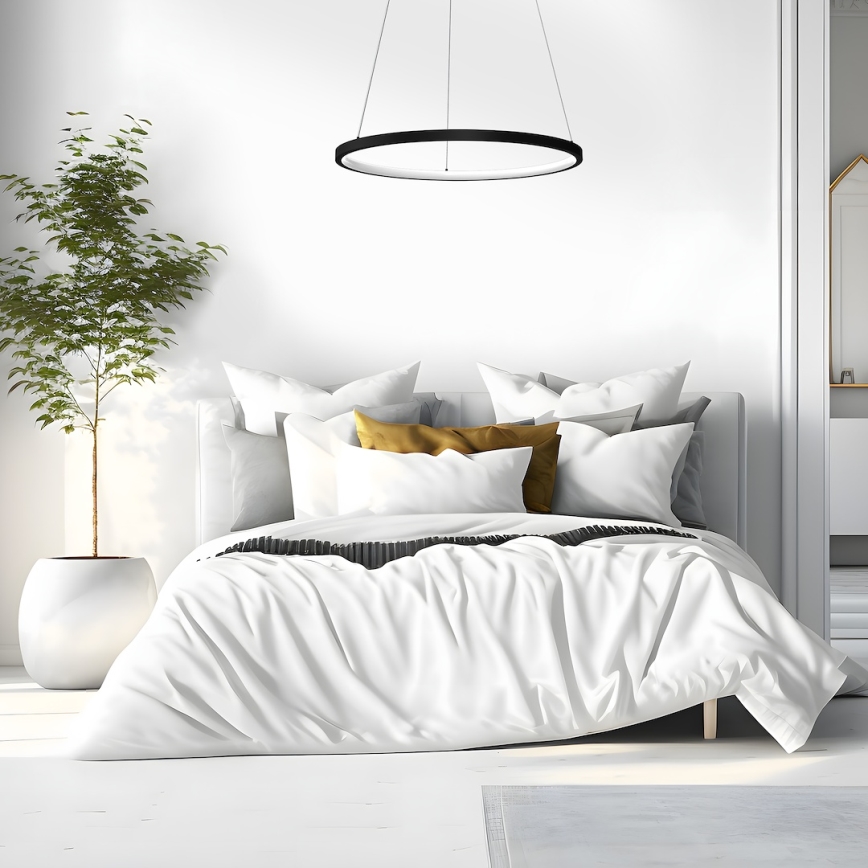 Lámpara LED colgante HOOP LED/27W/230V diá. 50 cm 4000K negro