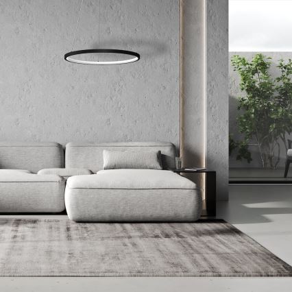 Lámpara LED colgante HOOP LED/27W/230V diá. 50 cm 4000K negro