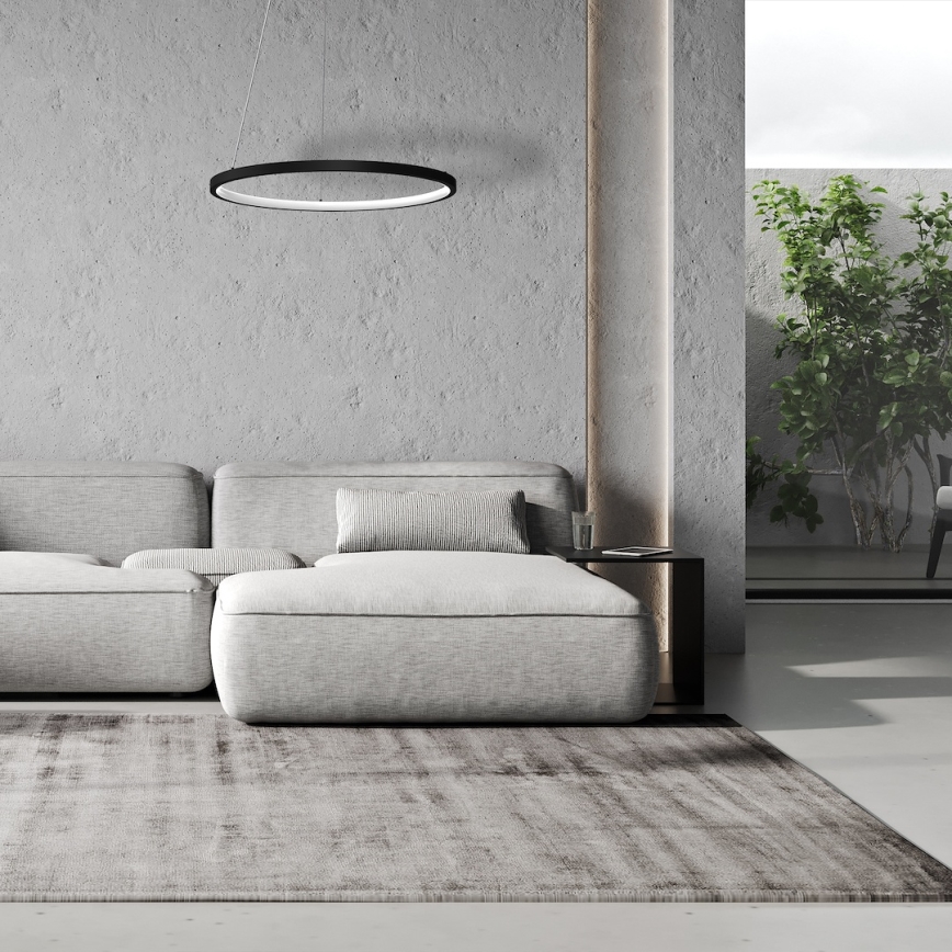 Lámpara LED colgante HOOP LED/27W/230V diá. 50 cm 4000K negro
