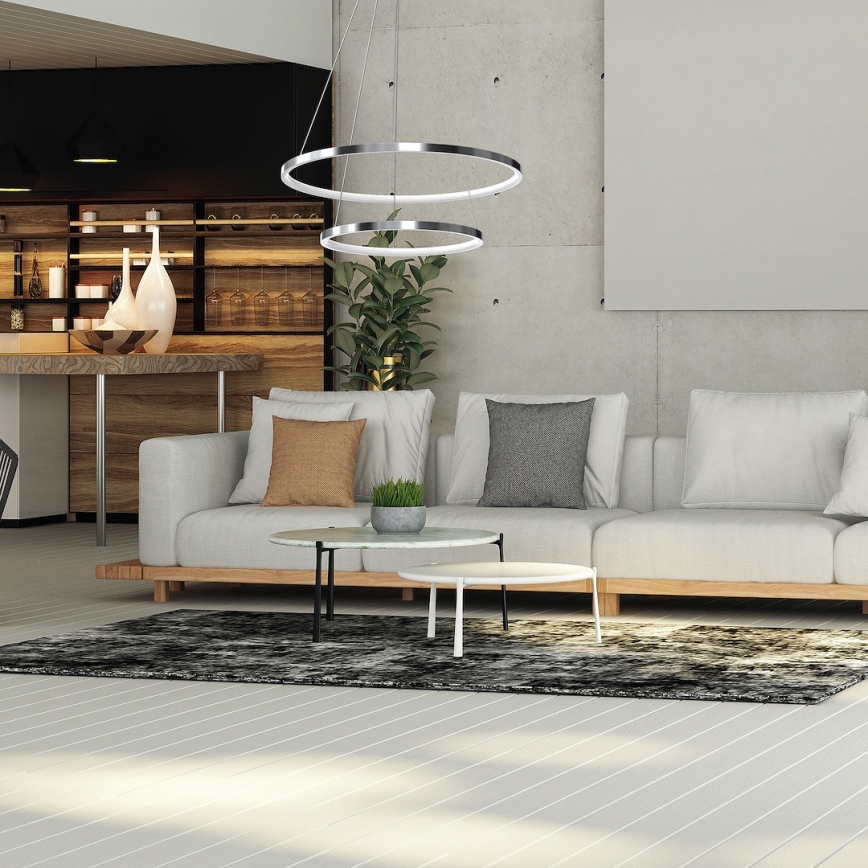 Lámpara LED colgante HOOP LED/51W/230V diá. 60 cm 4000K cromo brillante