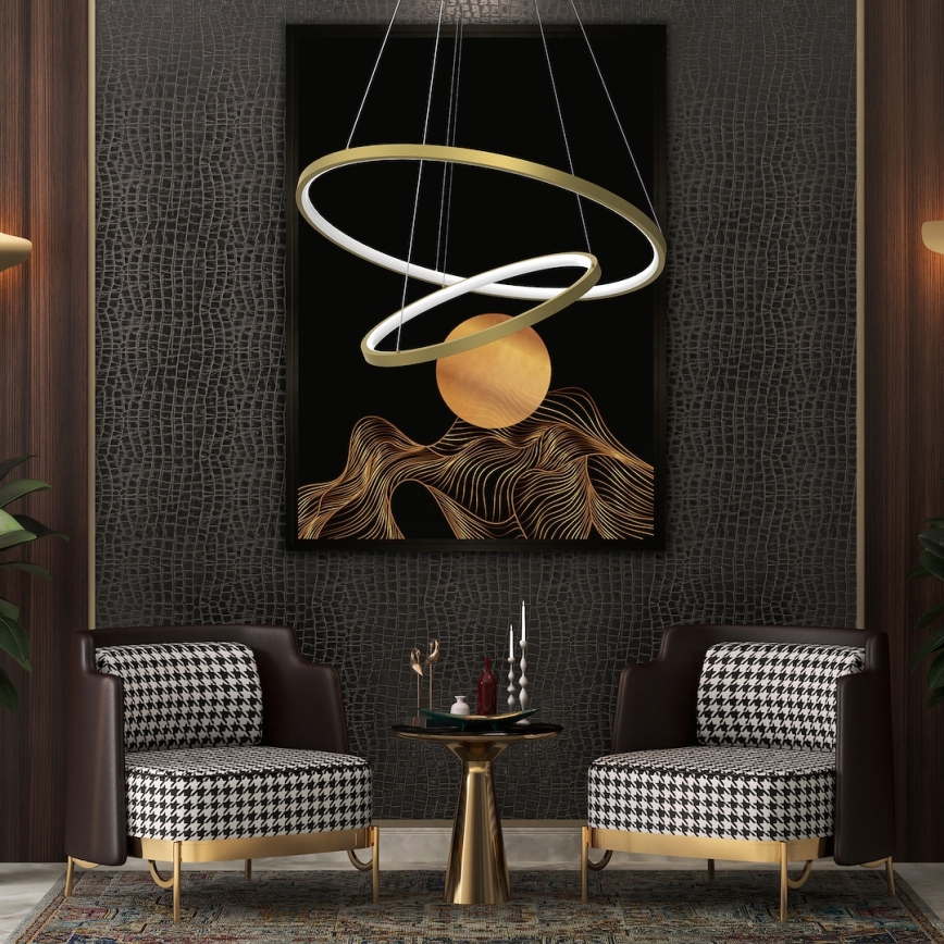Lámpara LED colgante HOOP LED/51W/230V diá. 60 cm 4000K dorado