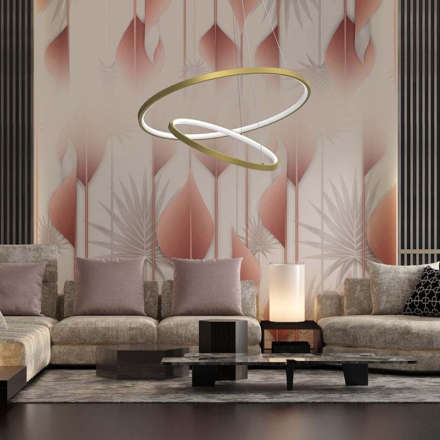 Lámpara LED colgante HOOP LED/51W/230V diá. 60 cm 4000K dorado