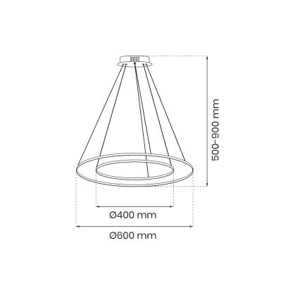 Lámpara LED colgante HOOP LED/51W/230V diá. 60 cm 4000K dorado