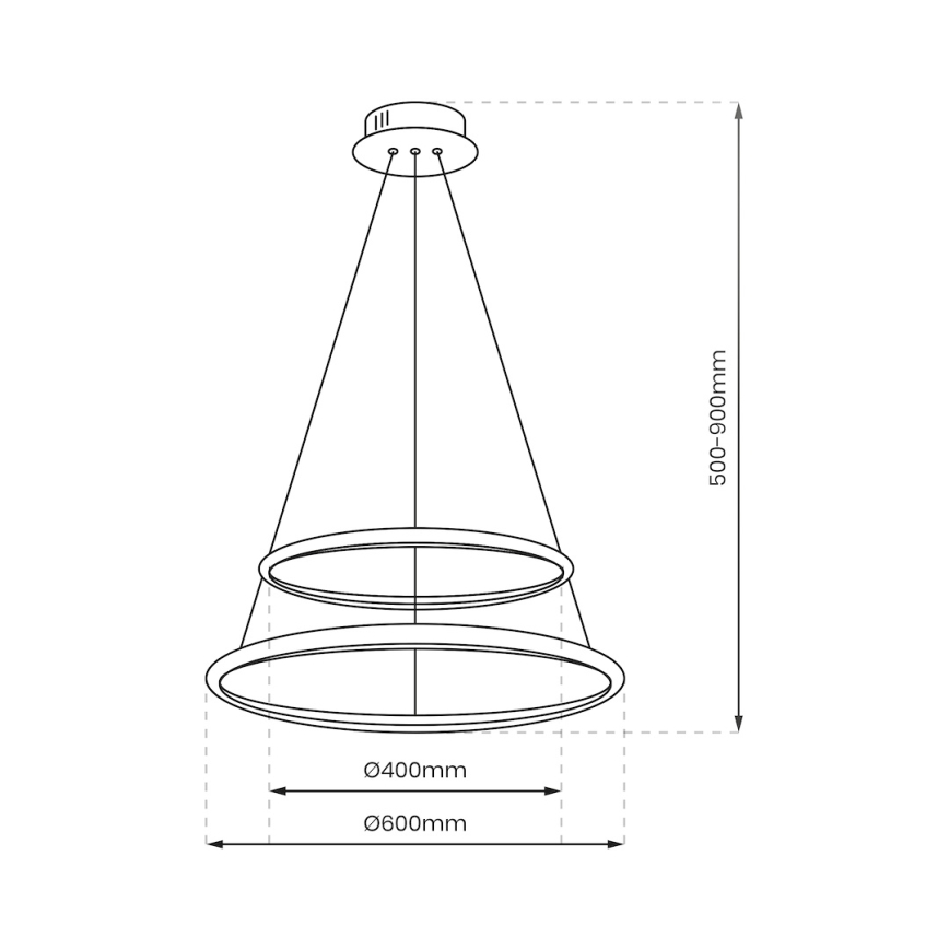 Lámpara LED colgante HOOP LED/51W/230V diá. 60 cm 4000K negro