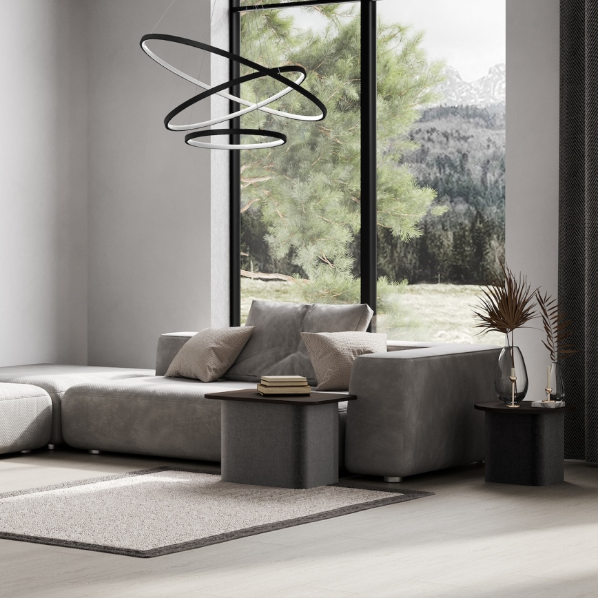Lámpara LED colgante HOOP LED/93W/230V diá. 60 cm 4000K negro