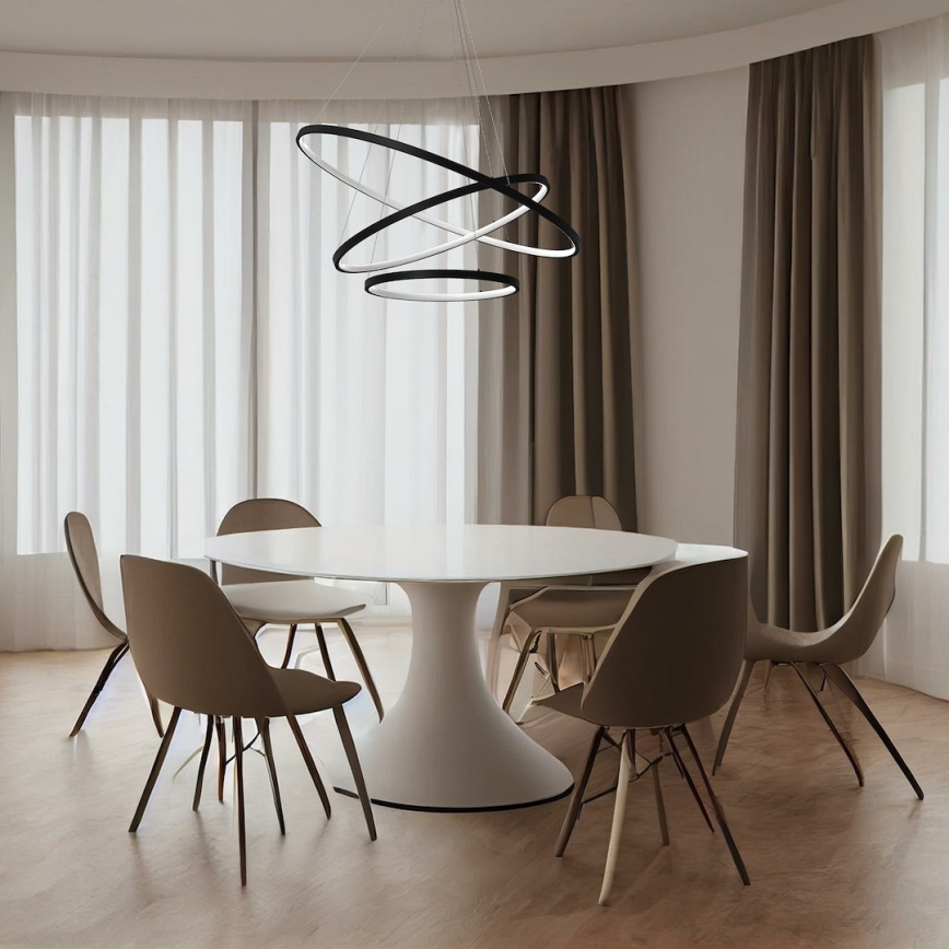 Lámpara LED colgante HOOP LED/93W/230V diá. 60 cm 4000K negro
