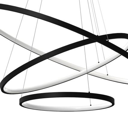Lámpara LED colgante HOOP LED/93W/230V diá. 60 cm 4000K negro
