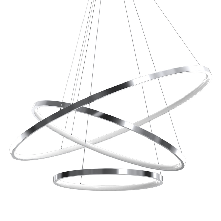 Lámpara LED colgante HOOP LED/93W/230V diá. 80 cm 4000K cromo brillante
