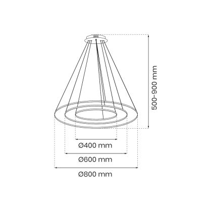 Lámpara LED colgante HOOP LED/93W/230V diá. 80 cm 4000K dorado