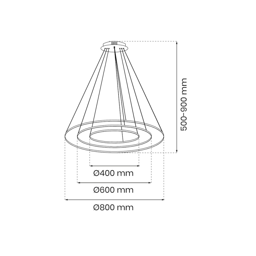 Lámpara LED colgante HOOP LED/93W/230V diá. 80 cm 4000K dorado