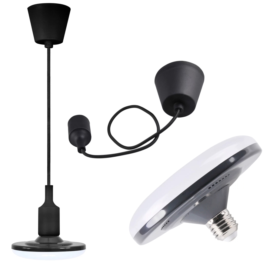 Lámpara LED colgante KIKI 1xE27/10W/230V negro
